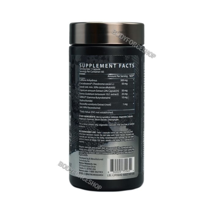 چربی سوز لیپو 6 هاردکور ناترکس | Nutrex Lipo-6 Hardcore – 60 Capsules - Image 2