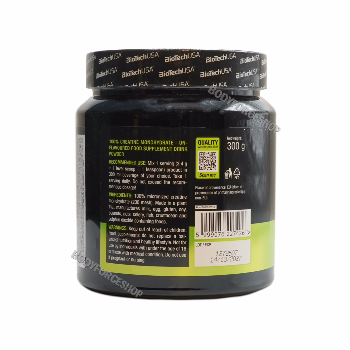 کراتین منوهیدرات بایوتک300گرم |BIOTECHUSA 100% CREATIN MONOHYDRATE 300G - Image 3