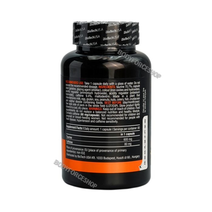 کافیین+تایورین 60عددی بایو تک |BIOTECHUSA  CAFFEINE + TAURINE  60CAPSUL - Image 3
