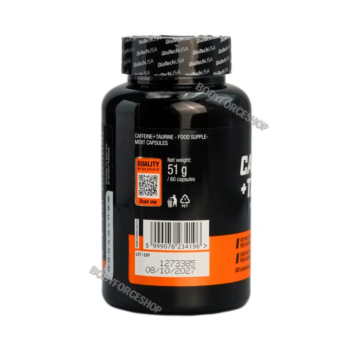 کافیین+تایورین 60عددی بایو تک |BIOTECHUSA  CAFFEINE + TAURINE  60CAPSUL - Image 2