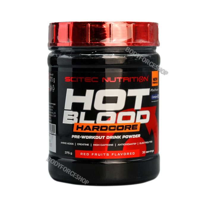 پمپ هات بلاد 375گرم سایتک|SCITEC  HOT BLOOD HARDCORE PRE-WORKOUT DRINK POWDR 375G