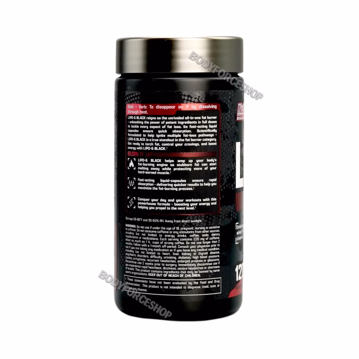 "نوتریکس لیپو 6 بلک – 120 عدد کپسول  چربی سوز | Nutrex Lipo 6 Black – 120 Capsules Fat Burner         " - Image 3