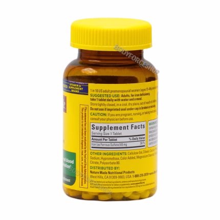 قرص آهن نیچر مید | Nature Made Iron 65 mg Tablets