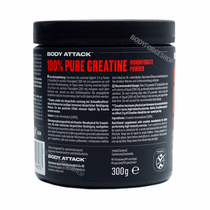 کراتین مونوهیدرات بادی اتک ۳۰۰ گرمی | Body Attack Creatine Monohydrate – 300g - Image 2