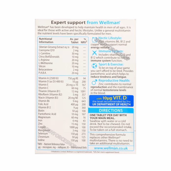مولتی‌ویتامین مردانه ول‌من اورجینال | Vitabiotics Wellman Original - Image 2
