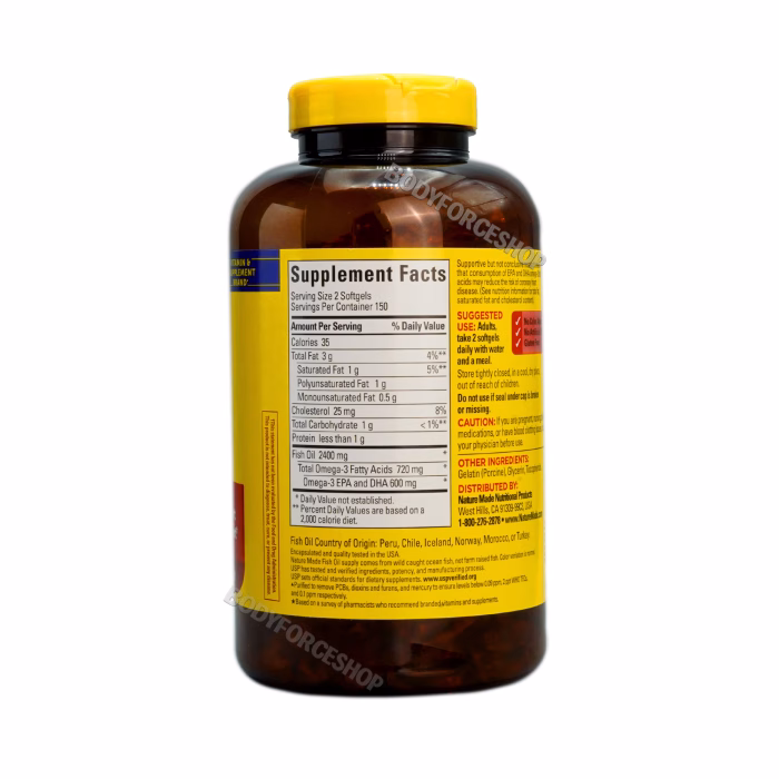 فیش اویل امگا 3 نیچر مید | Nature Made Fish Oil 1200mg (360mg Omega-3) - Image 2